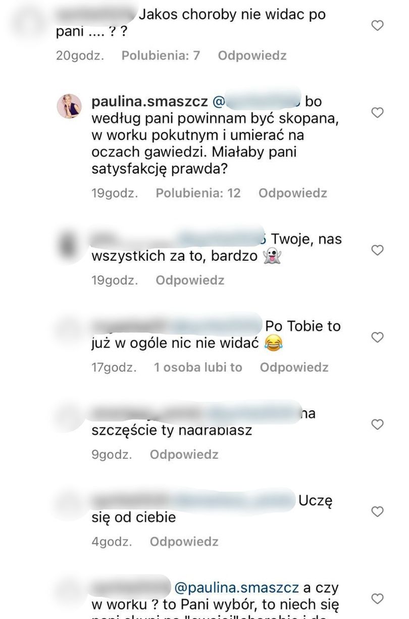 Paulina Smaszcz odpowiada na sugestię, że NIE WIDAĆ po niej choroby.