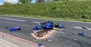 Motocyklista zginął po zderzeniu z busem. Wypadek na DK nr 46