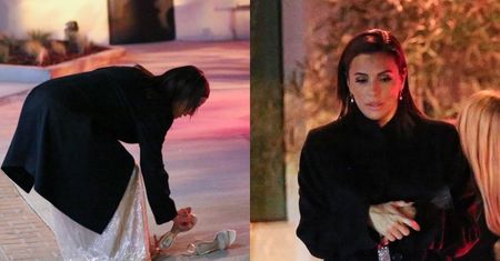 Zmęczona Eva Longoria zdejmuje szpilki po imprezie "ELLE" i BOSO przemierza parking (ZDJĘCIA)