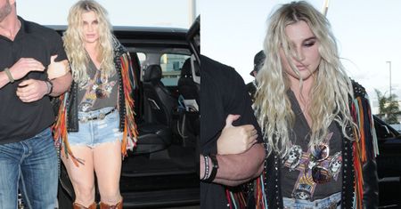 "Zmęczona" Kesha w drodze na lotnisko