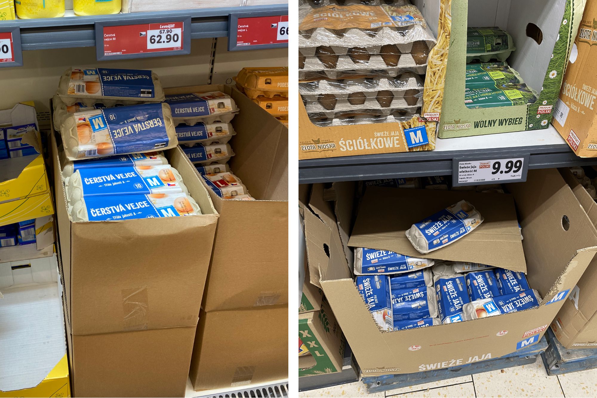 Ceny w polskim i czeskim Lidlu