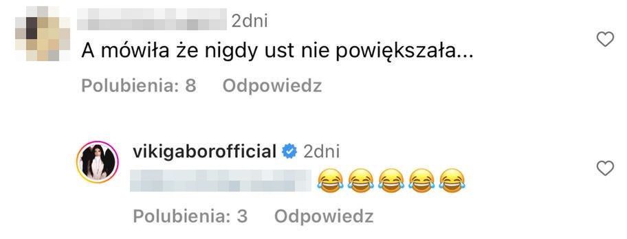 Viki Gabor odpowiada na komentarz dotyczący powiększania ust