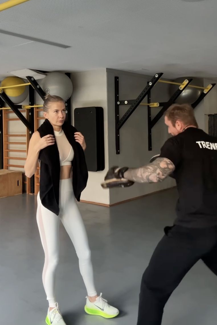 Edyta Pazura z trenerem