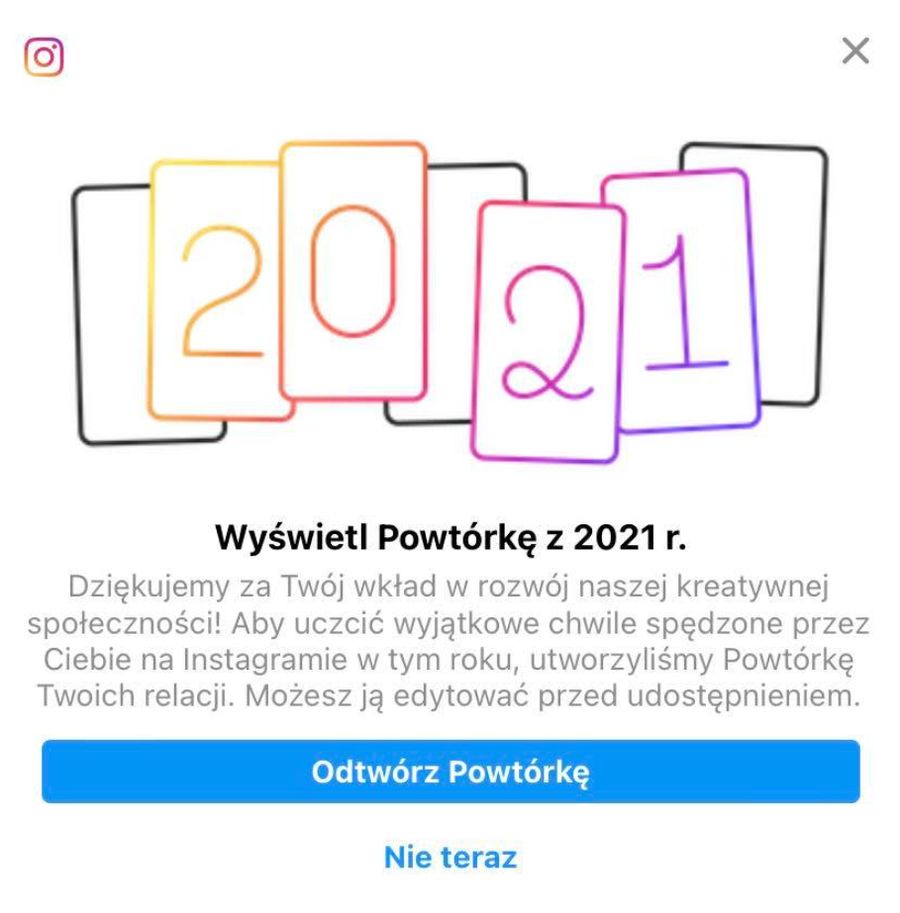 Powtórka 2021 od Instagrama