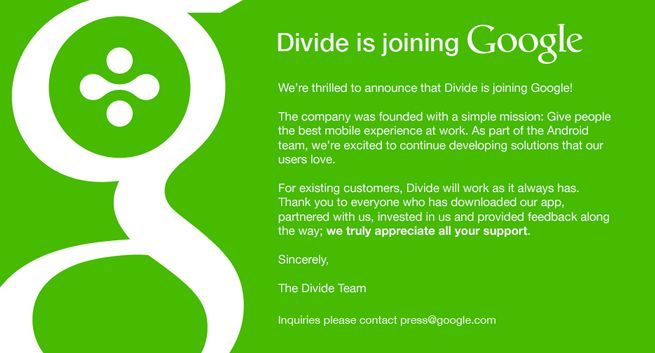 Przejęcie Divide przez Google ma uczynić Androida atrakcyjniejszym dla biznesu
