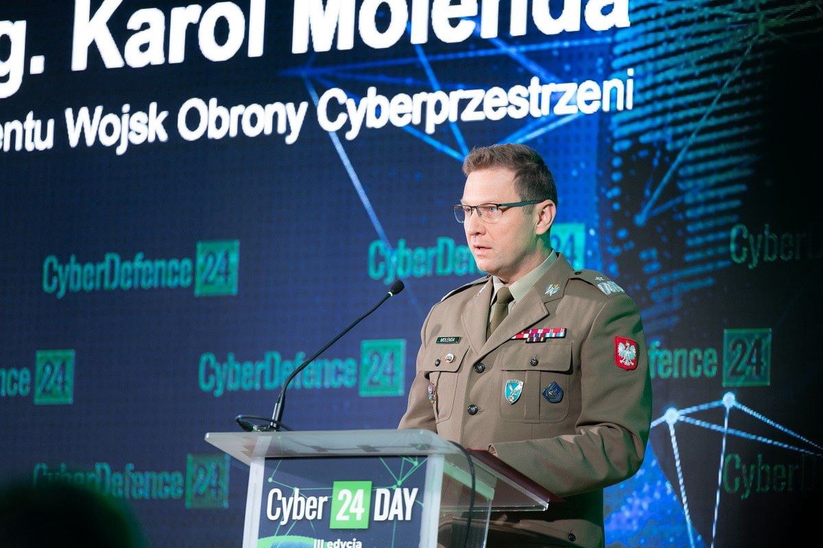 Gen. bryg. Karol Molenda, Dowódca Komponentu Wojsk ObronyCyberprzestrzeni w czasie Cyber24 DayFot. Robert Suchy/ Grupa Defence24