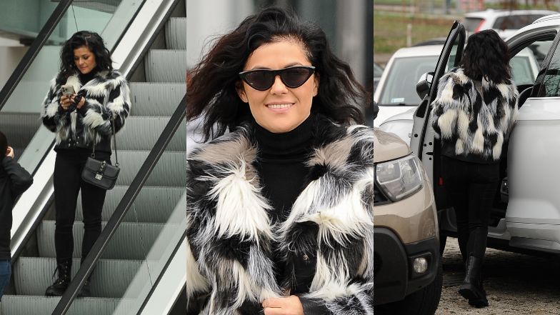 Katarzyna Cichopek opuszcza gmach TVP w designerskim futrze