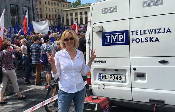 Agata Młynarska i Marcin Celiński na marszu KOD-u i opozycji. „Władzę w mediach ma publiczność, a nie prezesi”
