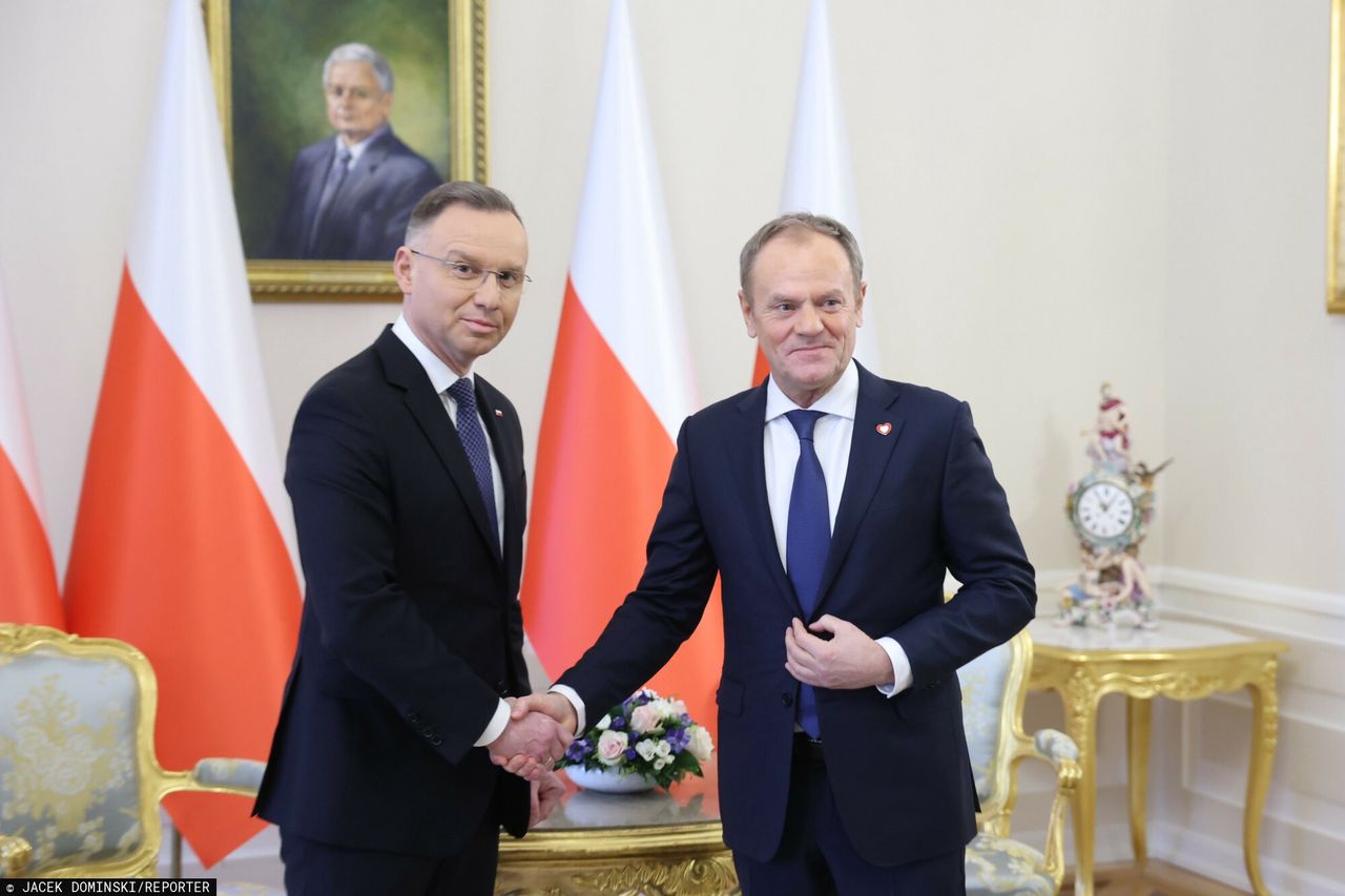 Spotkanie prezydenta Andrzeja Dudy z premierem Donaldem Tuskiem z połowy stycznia 2024 roku