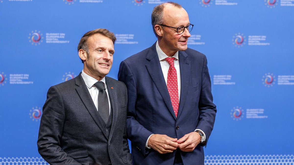 Szczyt Europejskiej Suwerenno?ci Cyfrowej
Gipfel zur Europ�ischen Digitalen Souver�nit�t Gipfel zur Europ�ischen Digitalen Souver�nit�t mit Bundeskanzler Friedrich Merz und Frankreichs Pr�sident Emmanuel Macron am 18.11.2025 in Berlin. Berlin Berlin Deutschland Gasometer, EUREF-Campus *** Summit on European Digital Sovereignty Summit on European Digital Sovereignty with German Chancellor Friedrich Merz and French President Emmanuel Macron on 18 11 2025 in Berlin Berlin Germany Gasometer, EUREF Campus
IMAGO/Andreas Gora