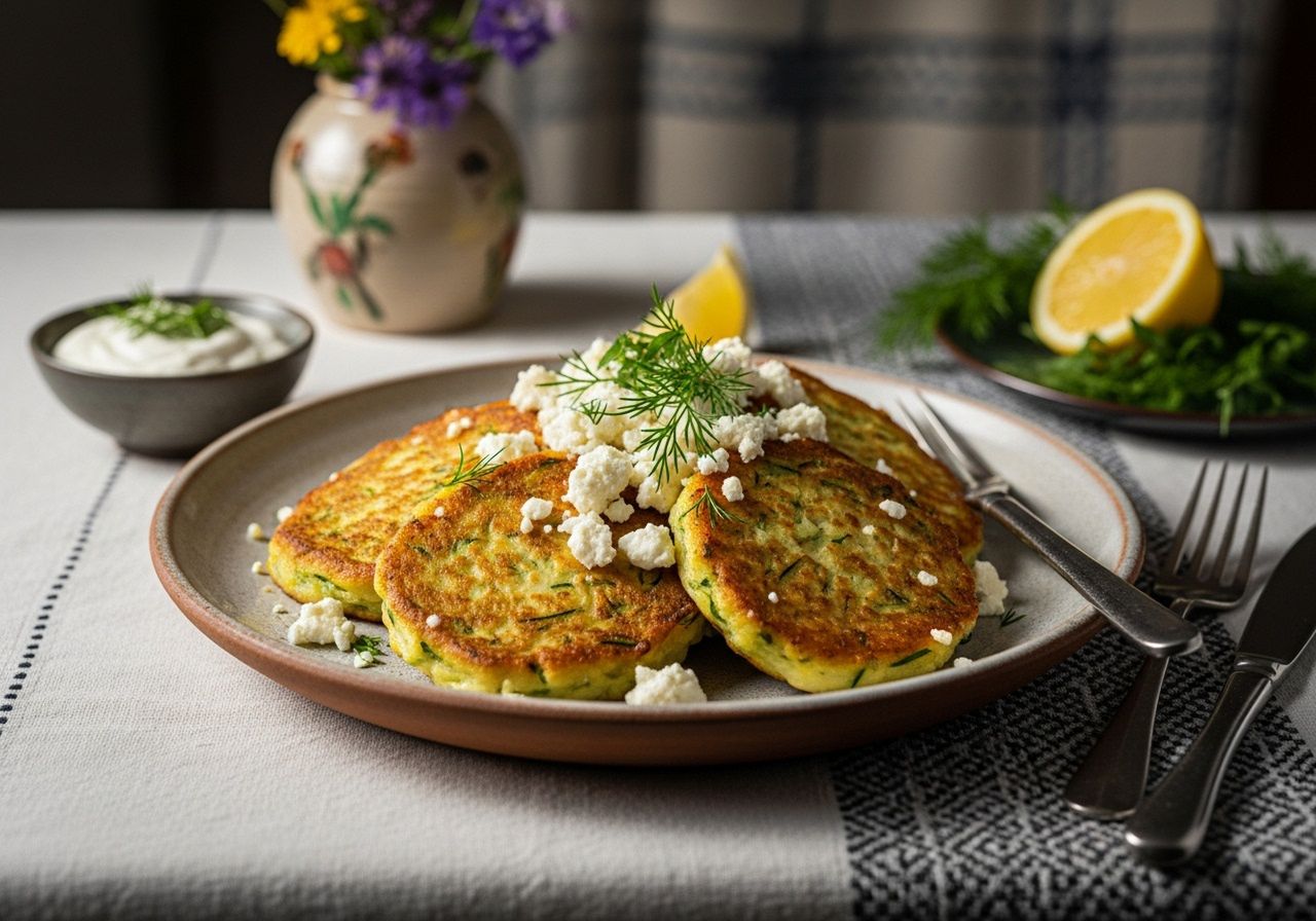 Placki ziemniaczane z fetą i cukinią