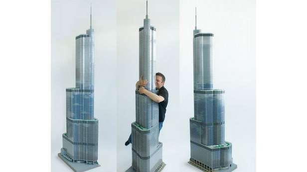 Imponująco szczegółowa replika Trump Tower Chicago zbudowana z klocków LEGO 1