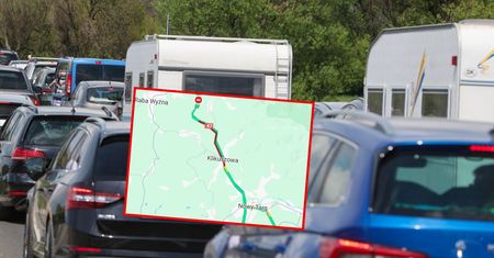 Siedem kilometrów korka. Popularna trasa znów stoi