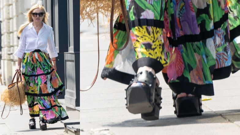 Monika Olejnik spaceruje po Warszawie