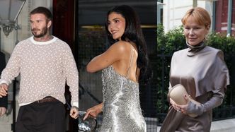Nowa dostawa kreacji z paryskiego Tygodnia Mody: srebrna Kylie Jenner, metaliczna Pamela Anderson i David Beckham w swetrze