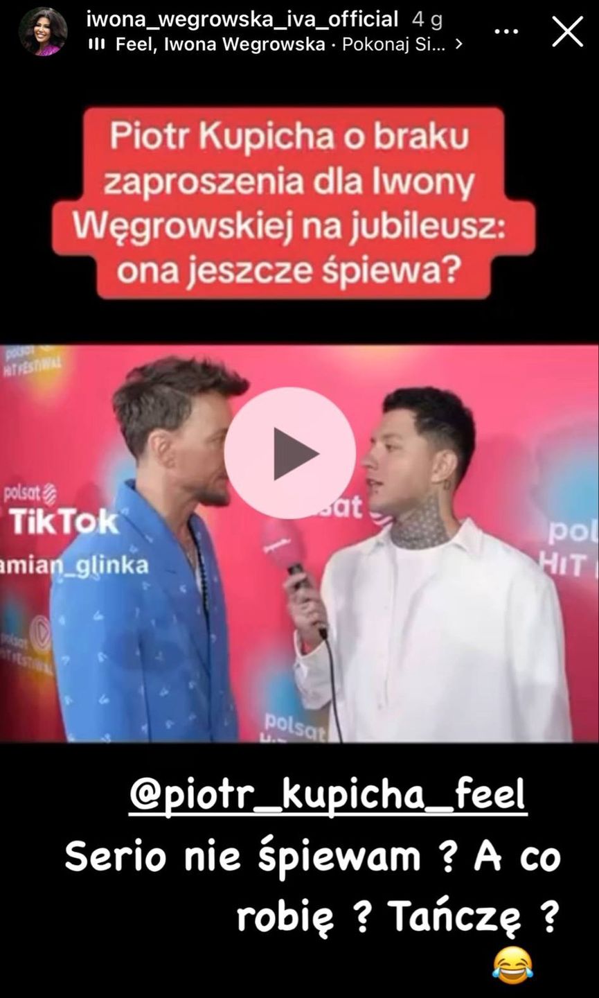 Wpis Iwony Węgrowskiej na Instagramie