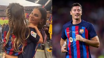 Anna Lewandowska z Klarą w koszulkach FC Barcelona wspierają Roberta na stadionie Camp Nou (ZDJĘCIA)