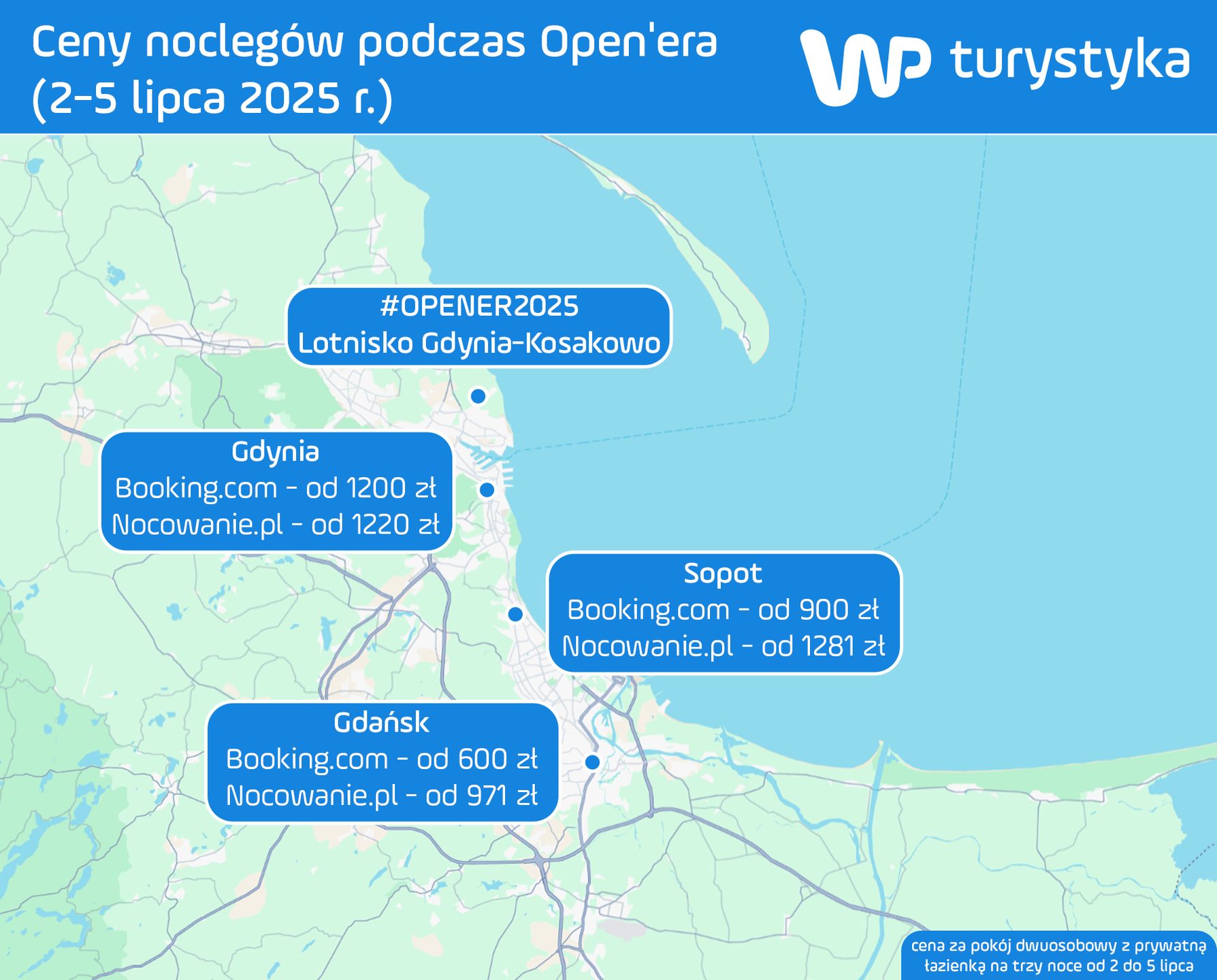 Ceny noclegów podczas Open'era