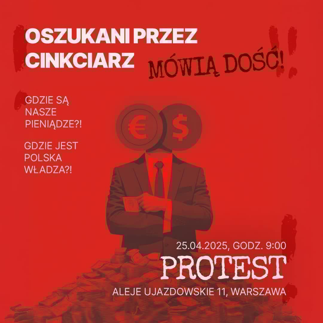 Protest pokrzywdzonych przez Cinkciarza 