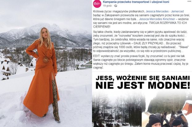 Jessica Mercedes krytykowana za jazdę saniami w Zakopanem. "Twoja rozrywka to ich cierpienie!"