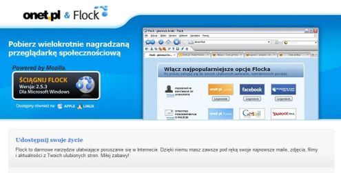 Onet.pl partnerem przeglądarki Flock