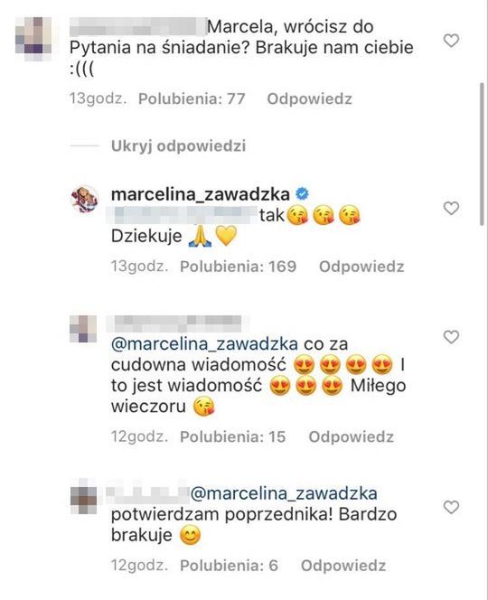 Marcelina Zawadzka twierdzi, że wróci do "Pytania na Śniadanie"