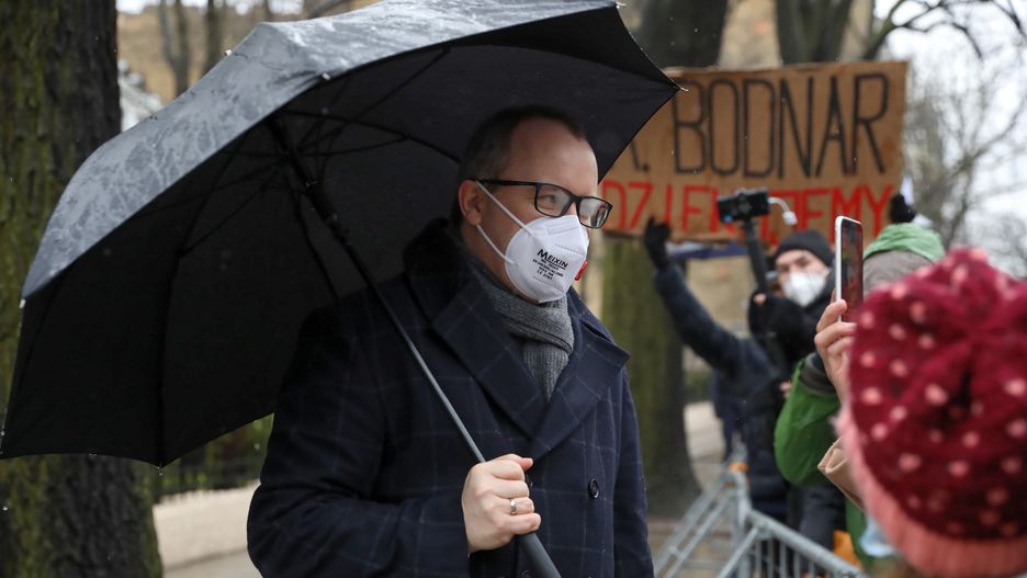 Na zdjęciu Adam Bodnar przed Trybunałem Konstytucyjnym