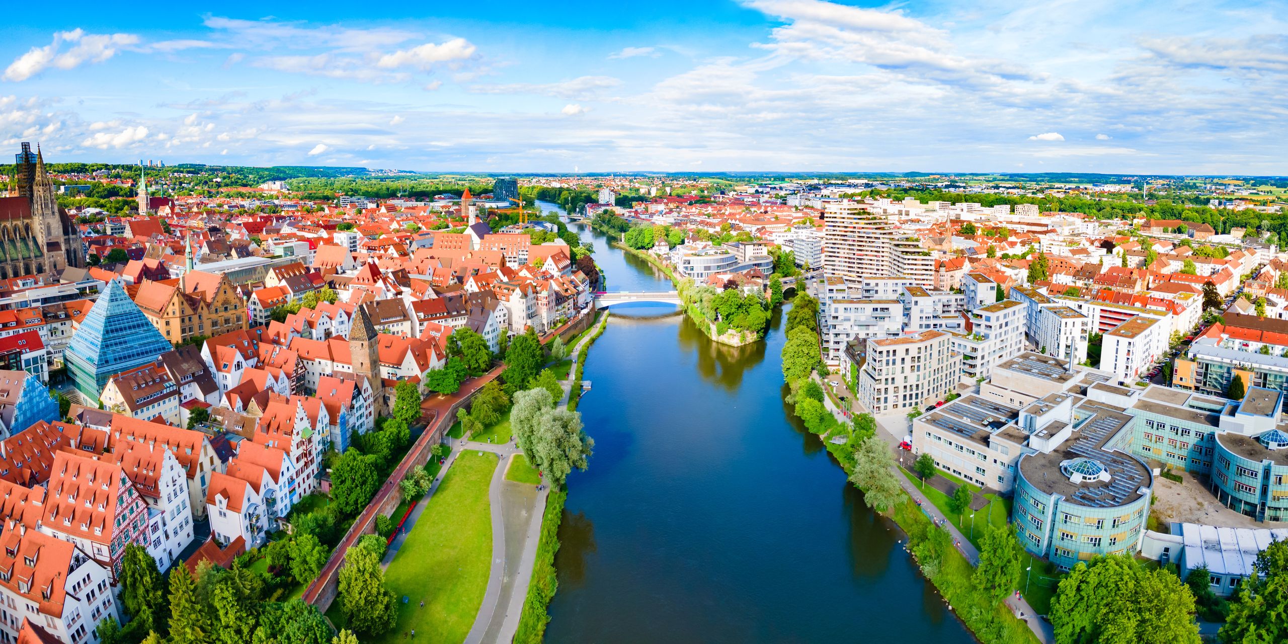 Widok na Ulm z lotu ptaka