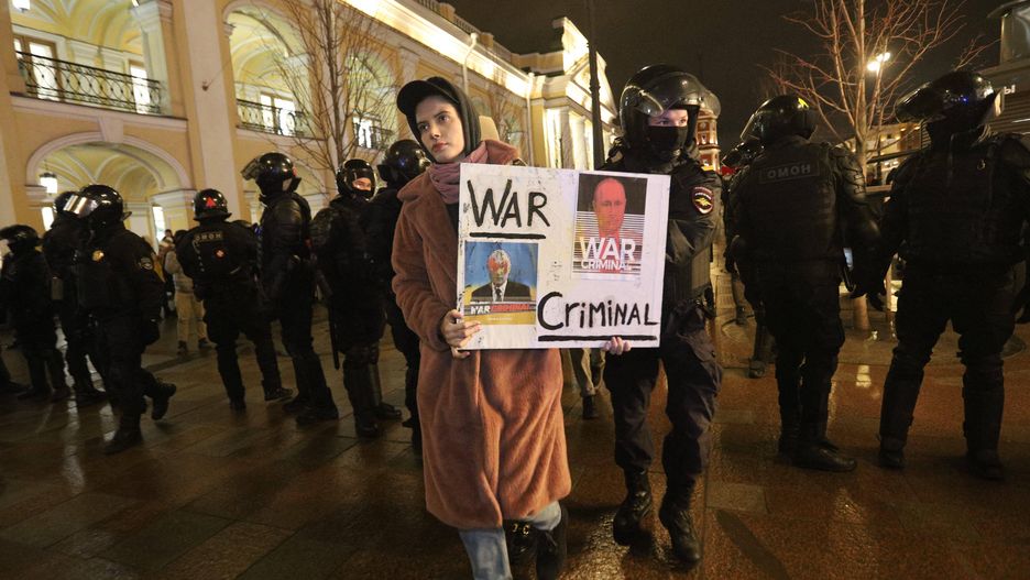 Rosjanie protestowali przeciwko agresji w Ukrainie m.in. w St. Petesrburgu 