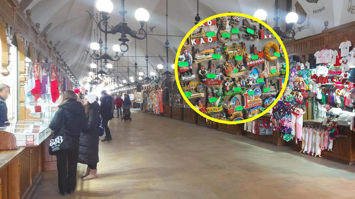 W Sukiennicach kupisz pamiątki. Ceny za nie zwalają z nóg