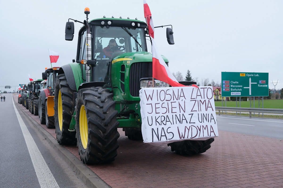 Protest rolników w Maryninie