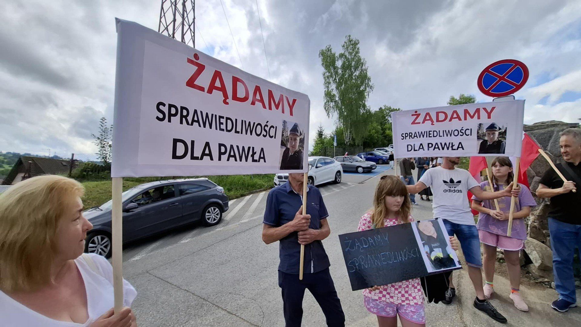 Protest ws. śmierci Pawła Ziętkiewicza - strażaka OSP z Białego Dunajca