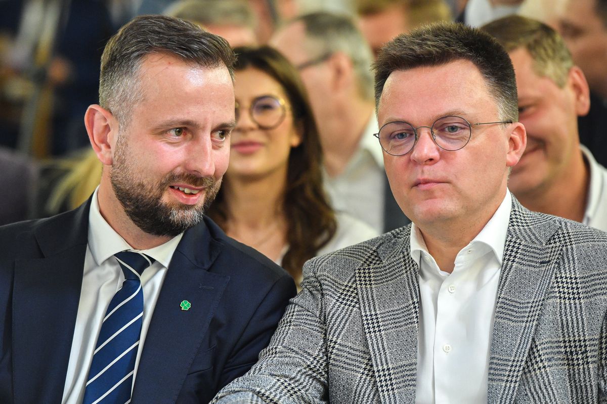 Prezes PSL Władysław Kosiniak-Kamysz  i przewodniczący Polski 2050 Szymon Hołownia