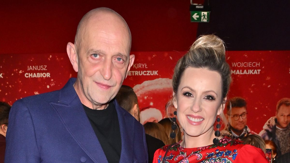 Janusz Chabior z żoną na premierze "Listów do M."