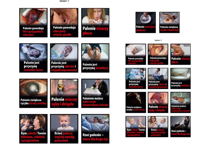 Zdjęcia na nowych paczkach papierosów / Dziennik Urzędowy Unii Europejskiej