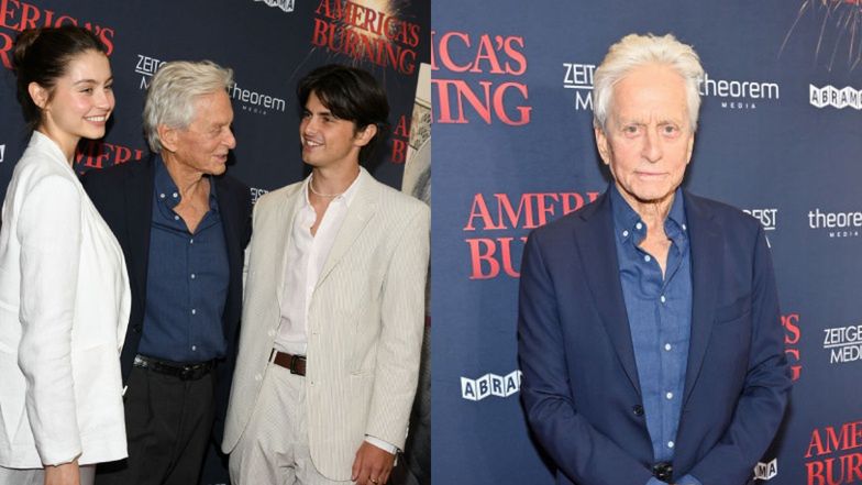 Michael Douglas na premierze filmu "America's Burning"