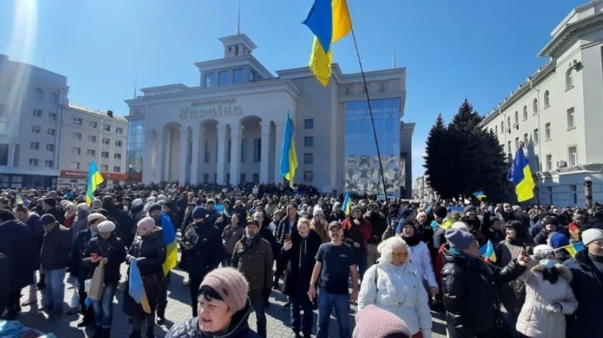 Antyrosyjski protest w Chersoniu 