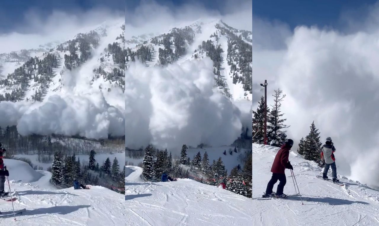 Lawina białego puchu zasypała narciarzy. Wszystko nagrali na filmie