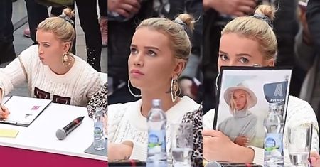 Znudzona Maffashion chałturzy w centrum handlowym