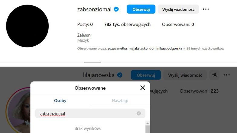 Przestali obserwować się na Instagramie 