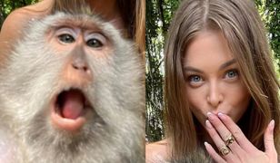 Joanna Opozda pozuje na Bali z małpą, a internauci żartują: "Miło, że wspierasz byłego i go promujesz"