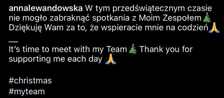 Wigilia pracownicza Anny Lewandowskiej