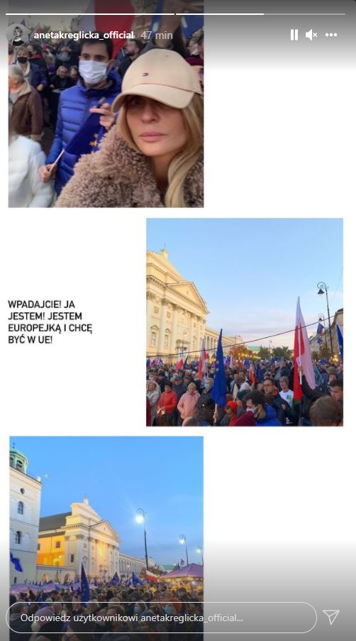 Aneta Kręglicka wzięła udział w prounijnej manifestacji