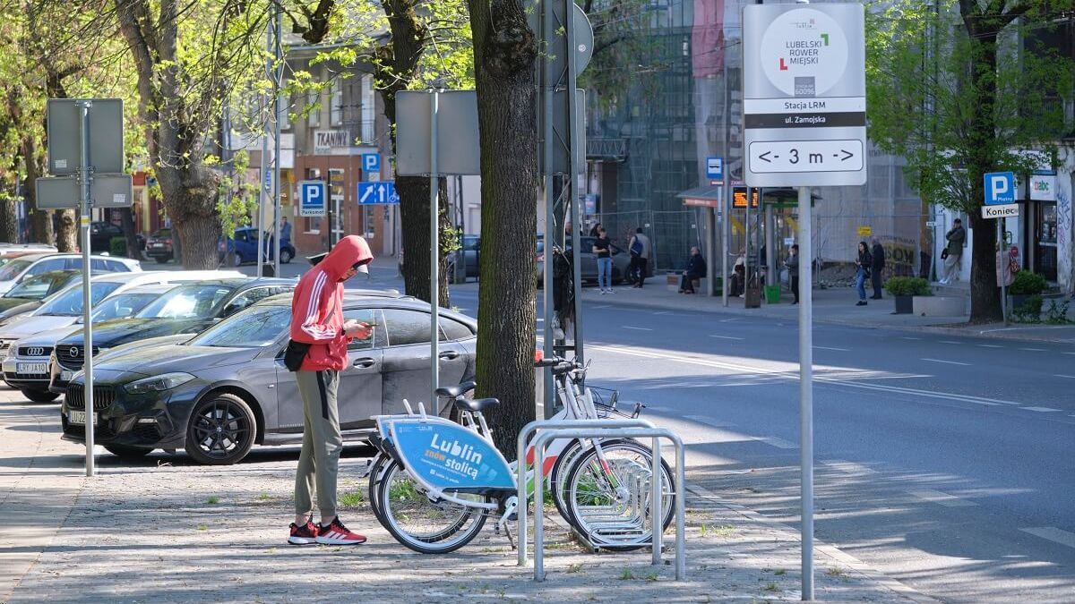 Stacja Lubelskiego Roweru Miejskiego na ul. Zamojskiej