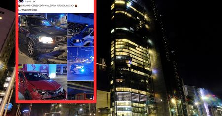 Niebezpieczne sceny w centrum Warszawy. Mężczyzna jechał na masce rozpędzonego samochodu