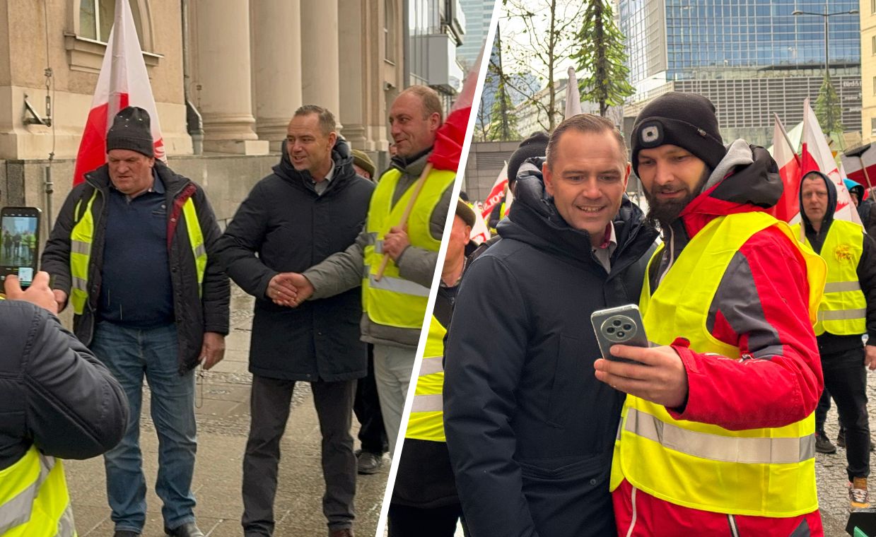 Karol Nawrocki pojawił się na proteście rolników. Mówił o pozostałych kandydatach