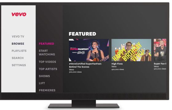 Vevo i Vevo TV na PlayStation