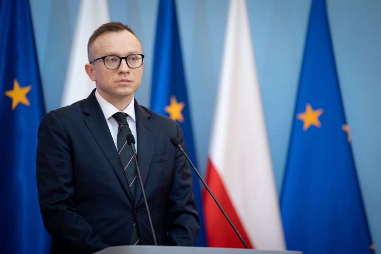 Polish Deputy Finance Minister Artur Sobon during a press conference with Polish Prime Minister in Warsaw, Poland, on March 24, 2022 (Photo by Mateusz Wlodarczyk/NurPhoto via Getty Images)