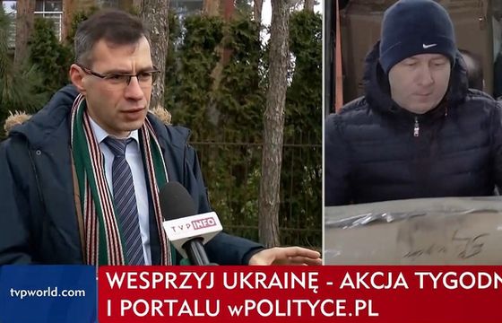 wPolityce w dniu finału WOŚP ogłasza akcję pomocy dla Ukrainy, relacjonuje ją TVP Info