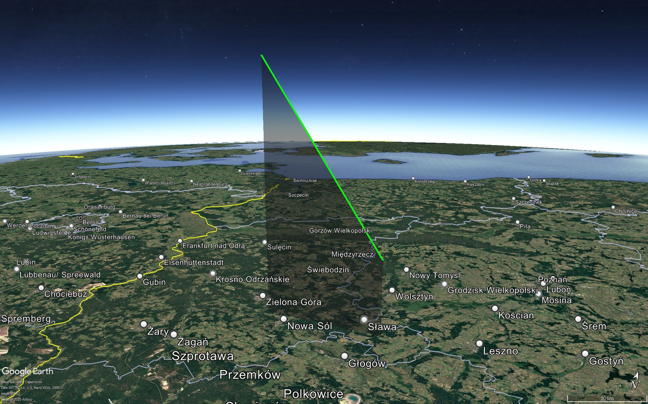 Skytinel: Wizualizacja trajektorii bolidu SN20250616